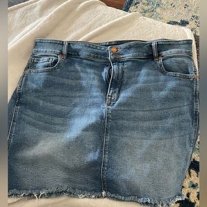 High rise jean skirt